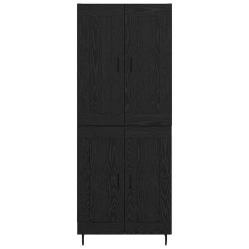 Висок шкаф 2 pcs Черния дъб Инженерно дърво