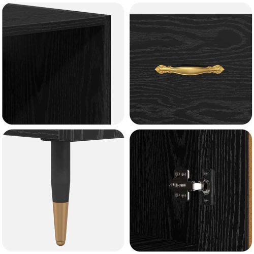 Висок шкаф Черен дъб 69,5 x 34 x 180 см Инженерно дърво