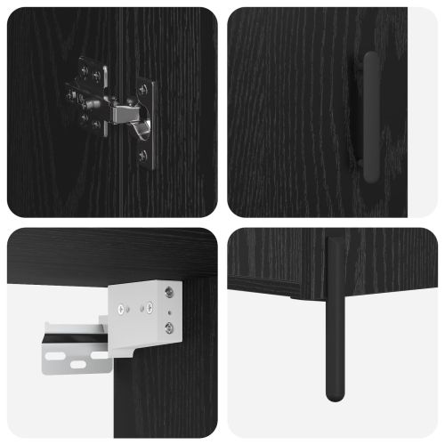 Висок шкаф Черния дъб 69,5 x 34 x 180 см Инженерно дърво