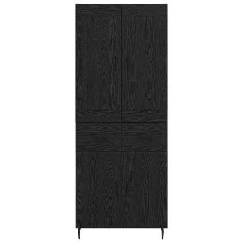 Висок шкаф с чекмедже 2 pcs Черния дъб Инженерно дърво
