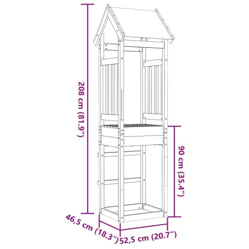 Игрална кула Кафяво 52.5 x 46.5 x 208 см Солидно борово дърво