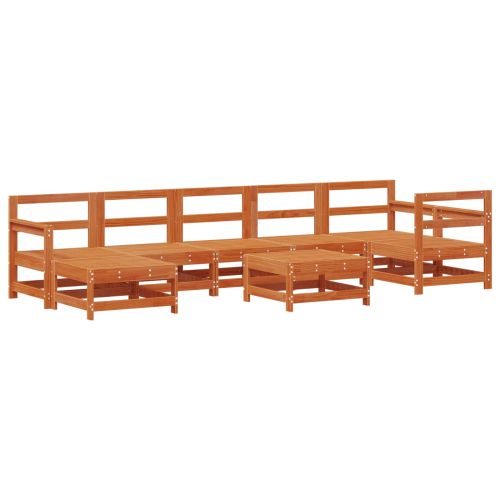 Комплект за почивка в градина 8 pcs Восъчно кафяво бор