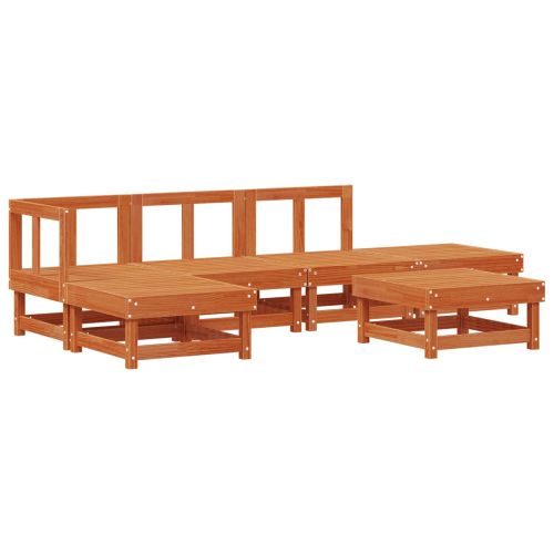 Комплект за почивка в градина 6 pcs Восъчнокафяво