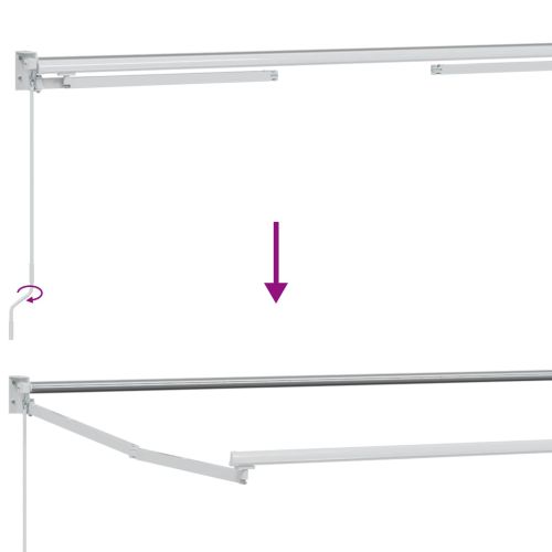 Ръчен сгъваем навес Крем 4 x 2 m Полиестер с PU покритие