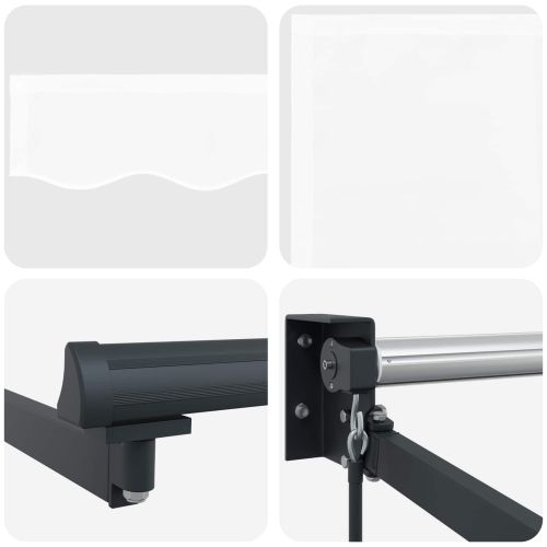 Ръчен сгъваем навес Бял 2,5 x 2 m Полиестер с PU покритие