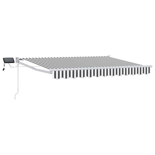 Ръчен изтеглящ сенник с LED светлини 3,5 x 2,5 m