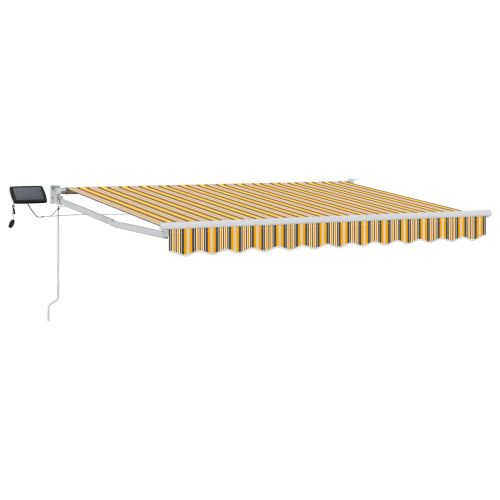 Ръчен изтеглящ сенник с LED светлини 3,5 x 2,5 m