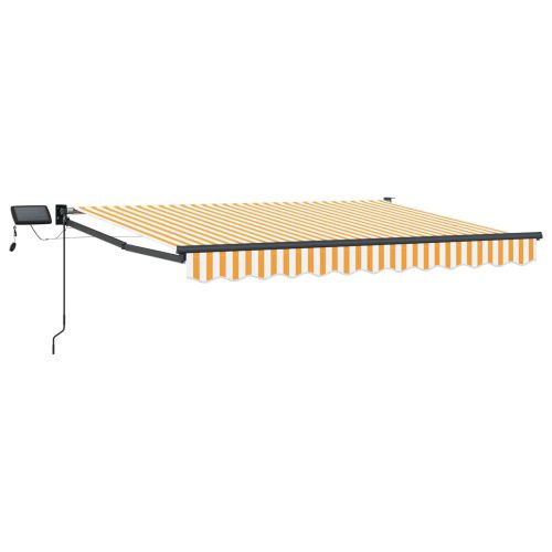 Ръчен изтеглящ сенник с LED светлини 3,5 x 2,5 m