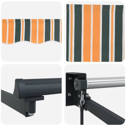 Ръчен изтеглящ сенник с LED светлини 4 × 3 m