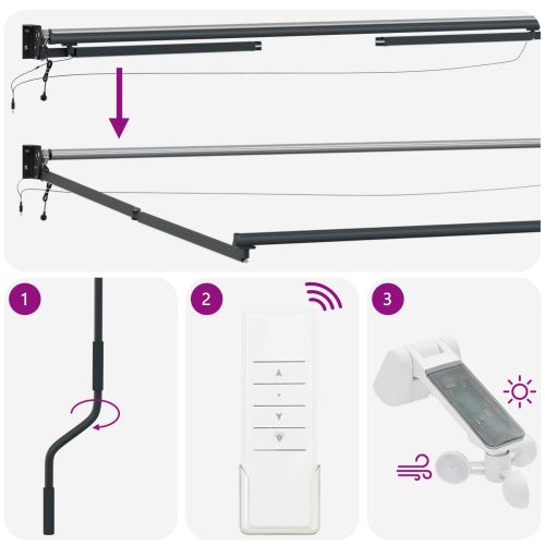 Електрически разтегателен навес Крем 3 x 2,5 m