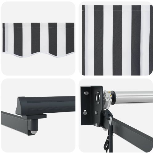 Електрически разтегателен навес Антрацит и бяло 3 x 2,5 m
