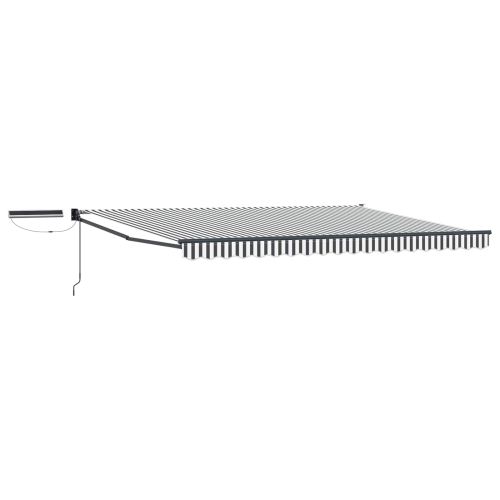 Електрически разтегателен навес Антрацит и бяло 4,5 × 3 m