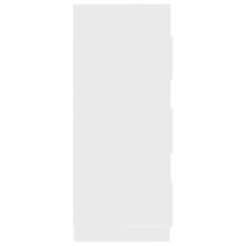 Мивка за пране със съхранение с врата Бяло Инженерно дърво