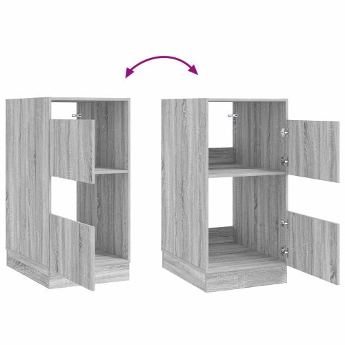 Мивка за пране със съхранение Сив Сонома Инженерно дърво