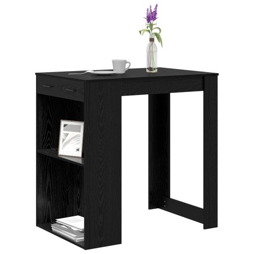 Бар маса с рафт Черния дъб 102 x 70 x 103,5 см Инженерно дърво