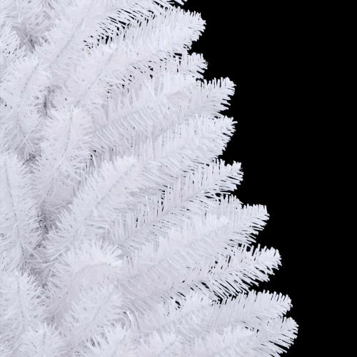 Изкуствено коледно дърво с хингед Бяло 120 cm PVC и Стомана