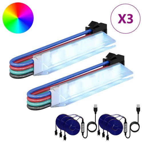 LED лента 2 pcs Черна и Многоцветна 1745 мм Мед и пластмаса
