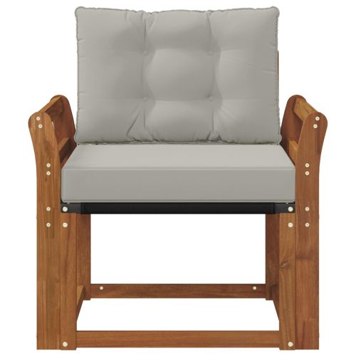 Външен диван Солидно акациево дърво Естествено и светло сиво