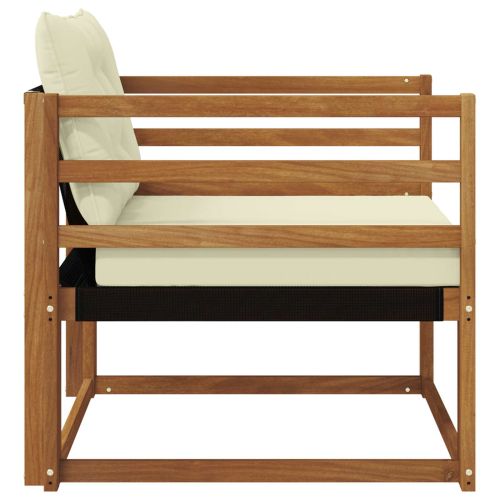 Комплект дивани за открито Солидно акациево дърво и текстилена