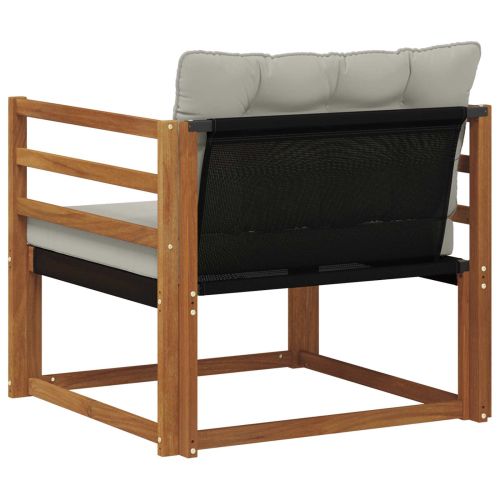 Комплект дивани за открито Солидно акациево дърво и текстилена