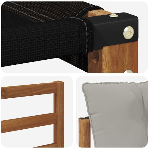 Комплект дивани за открито Солидно акациево дърво и текстилена