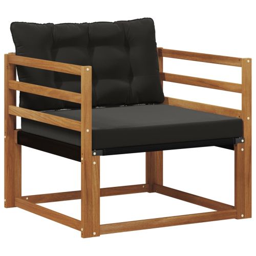 Комплект дивани за открито Солидно акациево дърво и текстилена