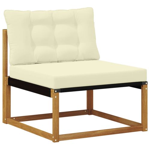 Комплект дивани за открито Солидно акациево дърво и текстилена