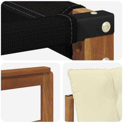 Комплект дивани за открито Солидно акациево дърво и текстилена