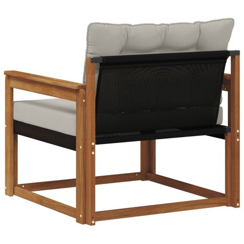 Комплект дивани за открито Солидно акациево дърво и текстилена