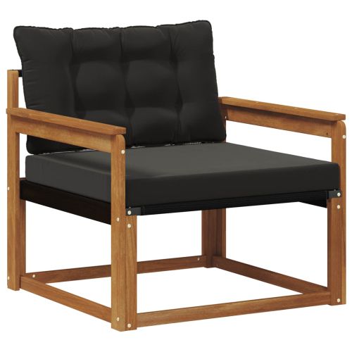 Комплект дивани за открито Солидно акациево дърво и текстилена