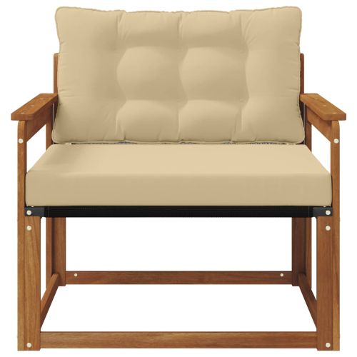 Комплект дивани за открито Солидно акациево дърво и текстилена