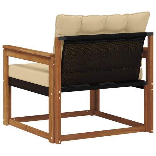 Комплект дивани за открито Солидно акациево дърво и текстилена