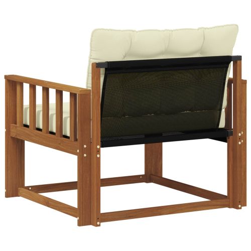 Комплект дивани за открито Солидно акациево дърво и текстилена