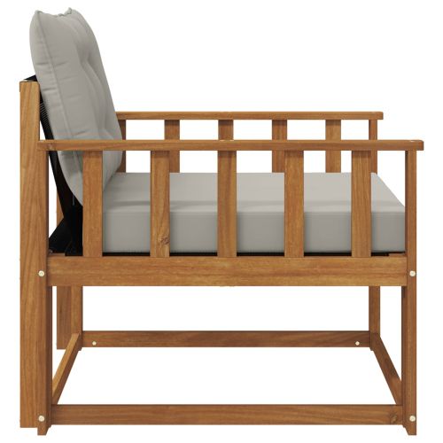 Комплект дивани за открито Солидно акациево дърво и текстилена