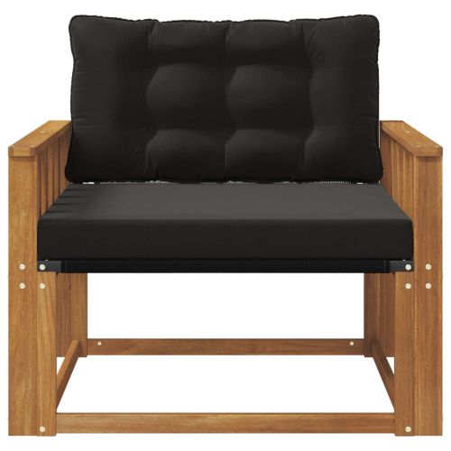 Комплект дивани за открито Солидно акациево дърво и текстилена