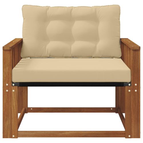 Комплект дивани за открито Солидно акациево дърво и текстилена