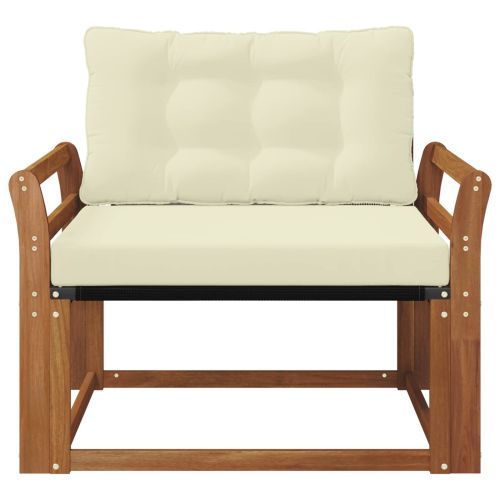 Комплект дивани за открито Солидно акациево дърво и текстилена