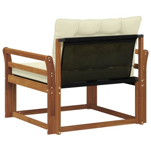 Комплект дивани за открито Солидно акациево дърво и текстилена