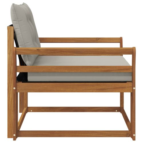 Комплект дивани за открито Солидно акациево дърво и текстилена