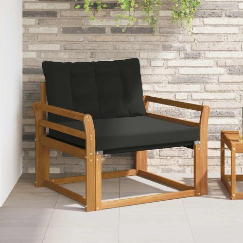 Комплект дивани за открито Солидно акациево дърво и текстилена