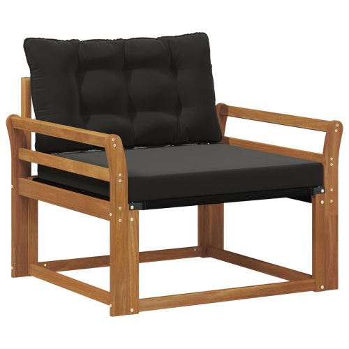 Комплект дивани за открито Солидно акациево дърво и текстилена