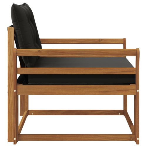 Комплект дивани за открито Солидно акациево дърво и текстилена