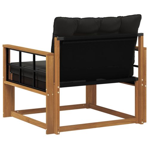 Комплект дивани за открито Солидно акациево дърво и текстилена