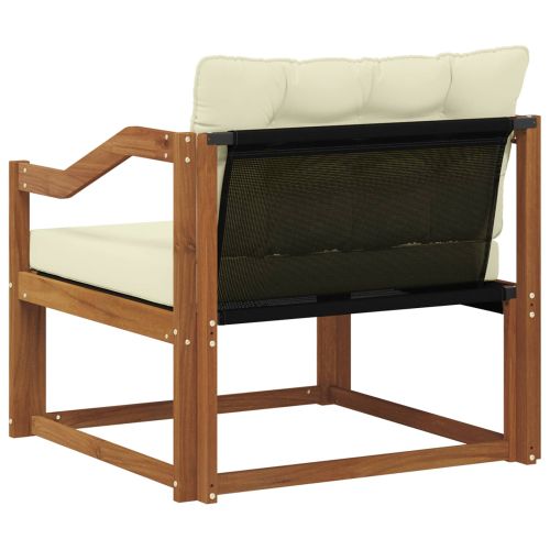 Комплект дивани за открито Солидно акациево дърво и текстилена