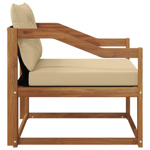 Комплект дивани за открито Солидно акациево дърво и текстилена