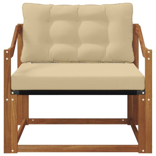 Комплект дивани за открито Солидно акациево дърво и текстилена