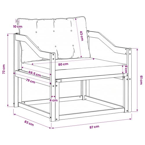 Комплект дивани за открито Солидно акациево дърво и текстилена