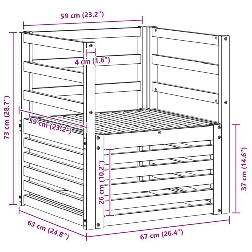 Външен диван Солидно акациево дърво Натурално