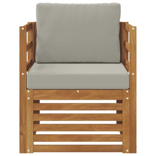 Външен диван Солидно акациево дърво и полиестер Натурално