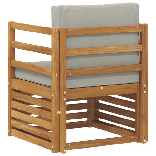 Външен диван Солидно акациево дърво и полиестер Натурално